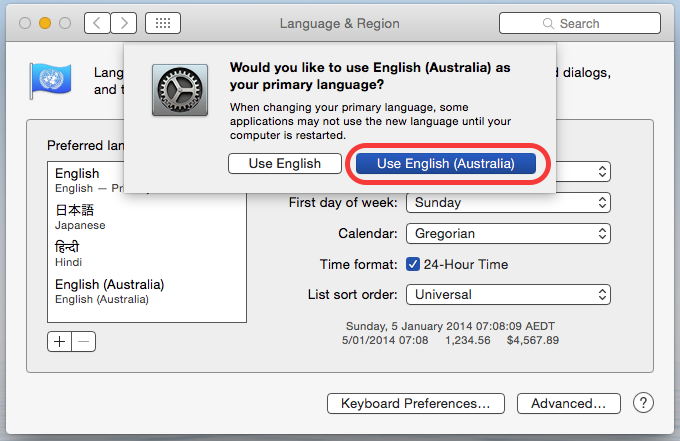 word for mac defaults to german dictionary